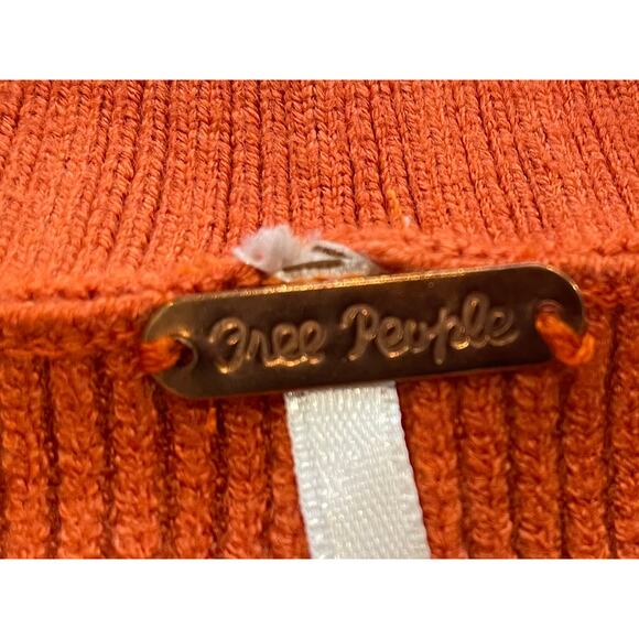 Free People Burnt Orange Oakleigh Oversized Boyfriend Sweater Vest, Size XS - Picture 11 of 16